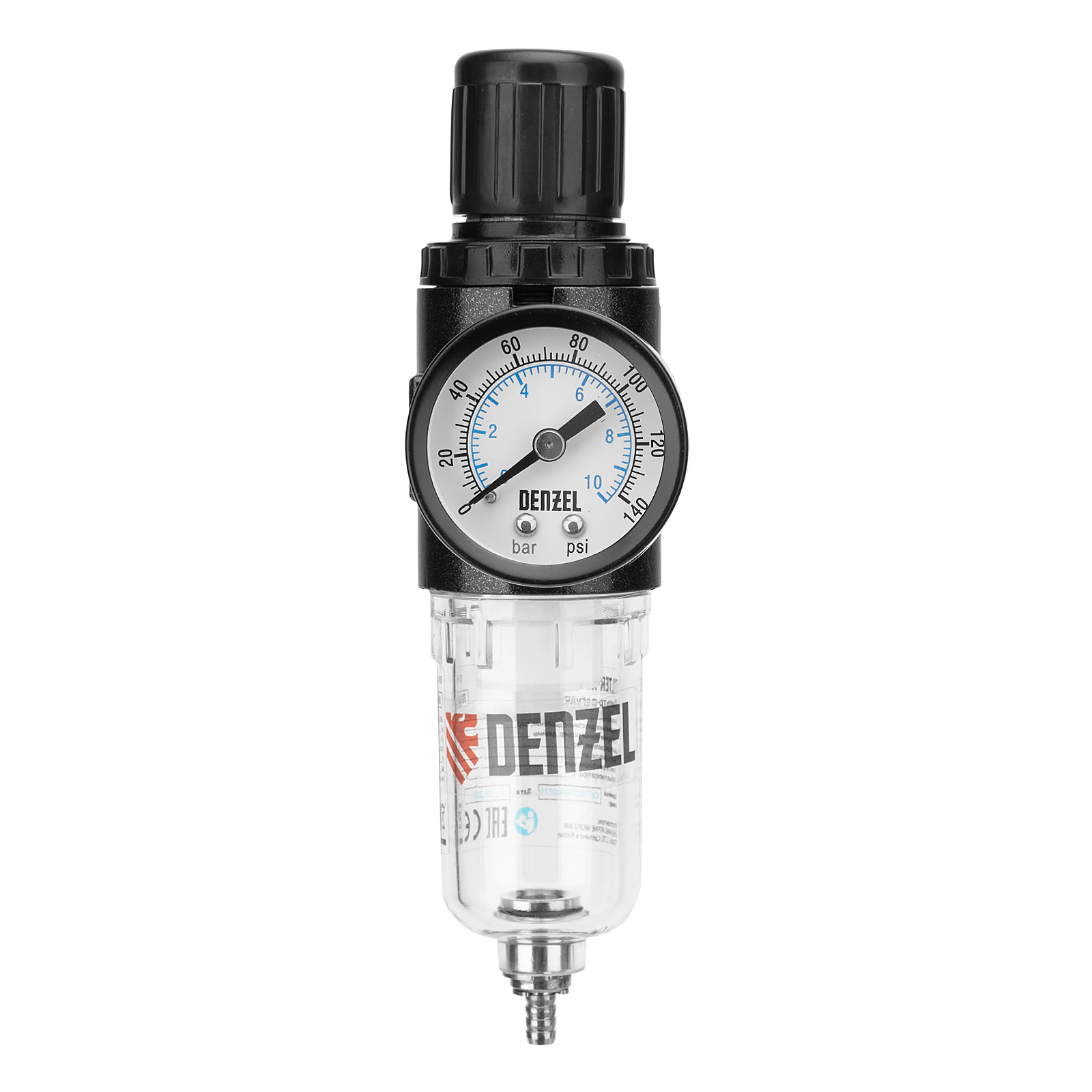Фильтр-регулятор FR1500, 10 бар, 1500 л/мин, 1/4" Denzel