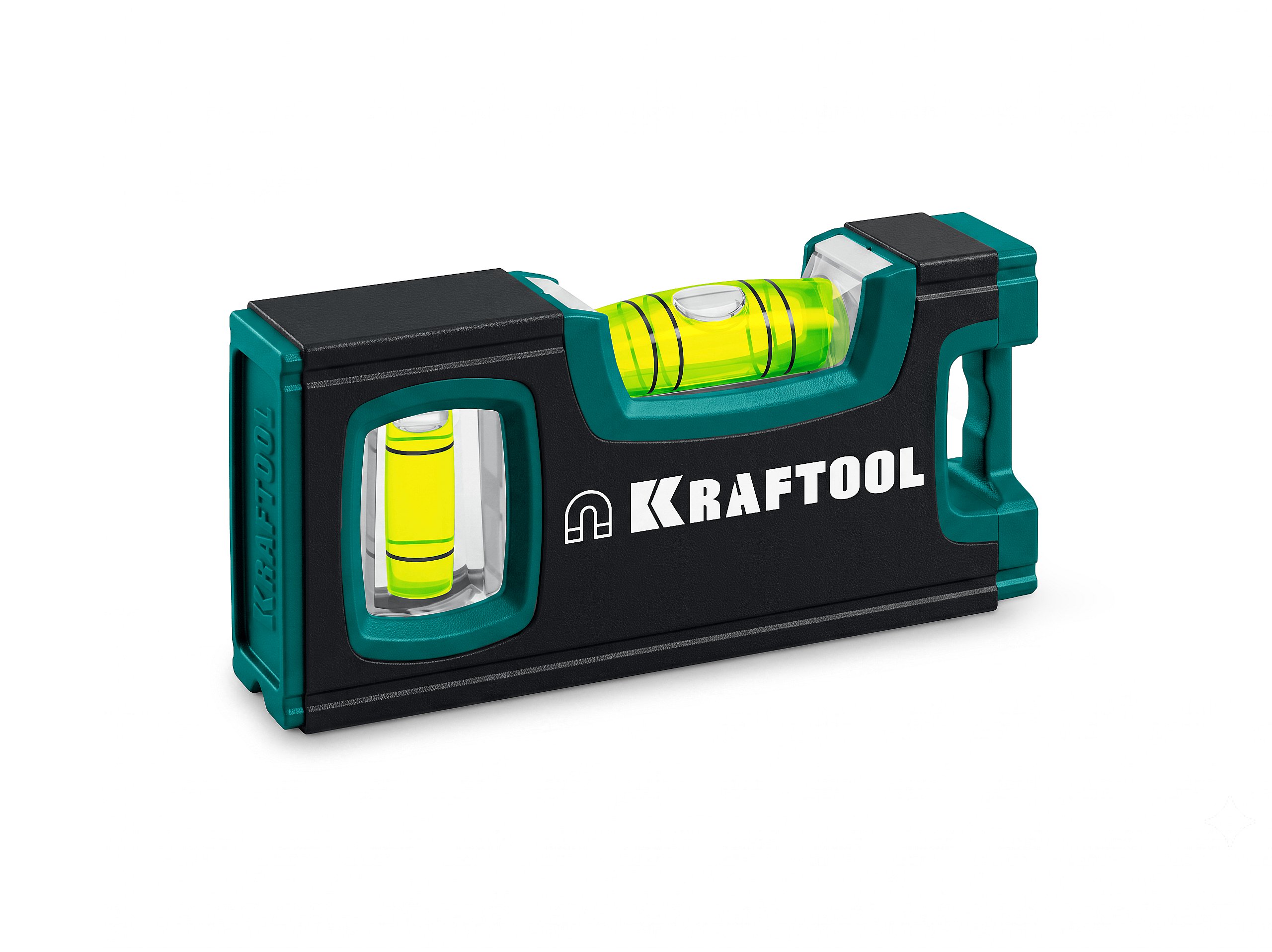 KRAFTOOL KOMPAKT-100, 100 мм, усиленный профиль, глазок из ударопрочного акрила, компактный магнитный уровень (34580)