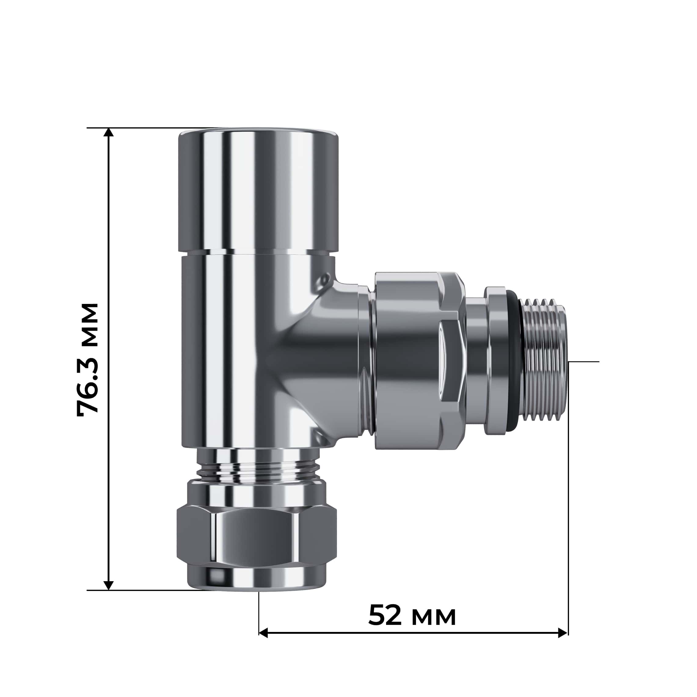 Набор термостатический трехосевой Royal Thermo Design Pro 15мм М30х1,5 (Хром)