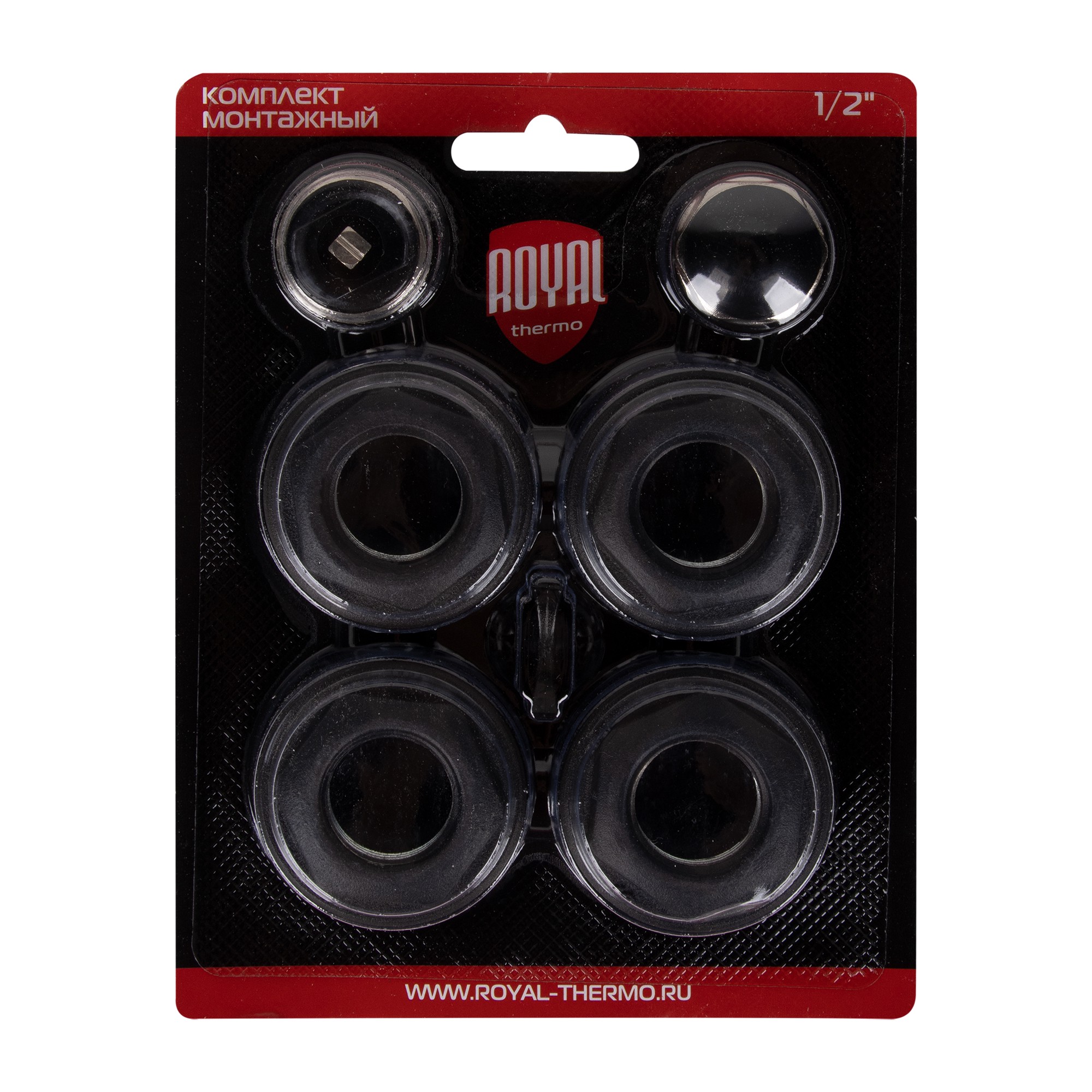 Комплект монтажный Royal Thermo 1”х 1/2" черный