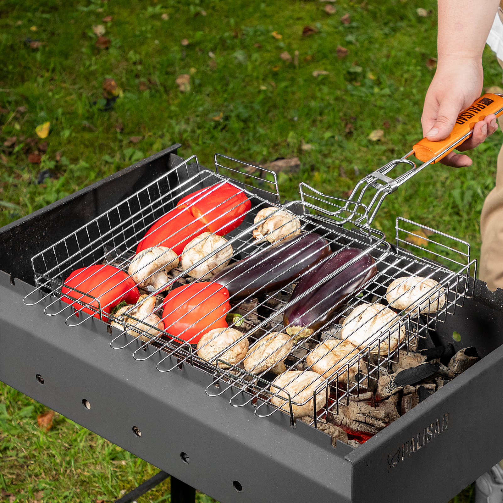 Решетка гриль 315 х 410 х 70 мм, объемная, хромированная Camping Palisad