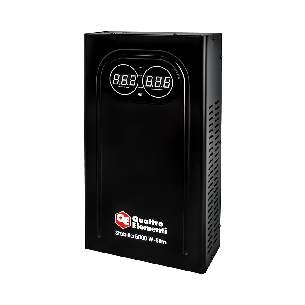 Стабилизатор напряжения QUATTRO ELEMENTI Stabilia 5000 W-Slim (5000 ВА, 140-270 В, настенный) (917-810), шт