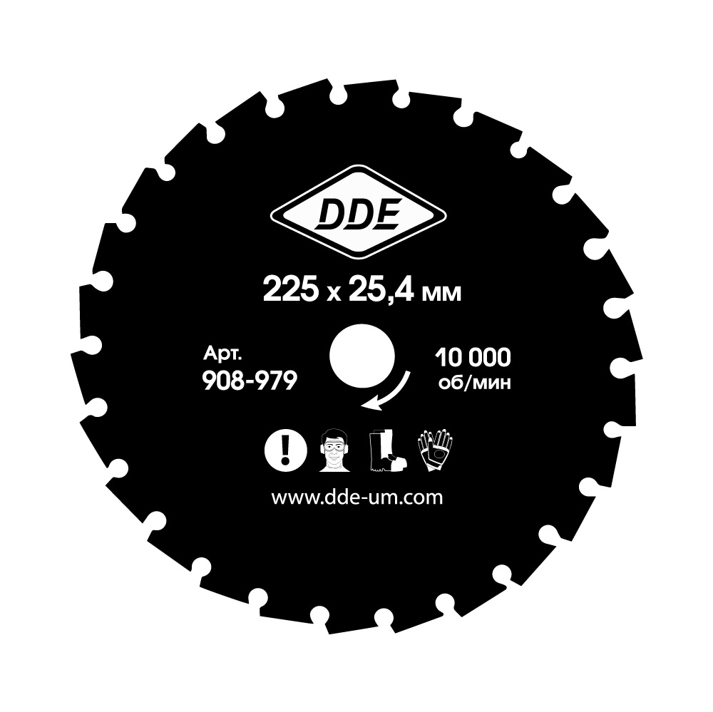 Нож для кустореза DDE WOOD CUT 26 зубьев, 225 x 25,4/20 мм (толщина = 2 мм), шт