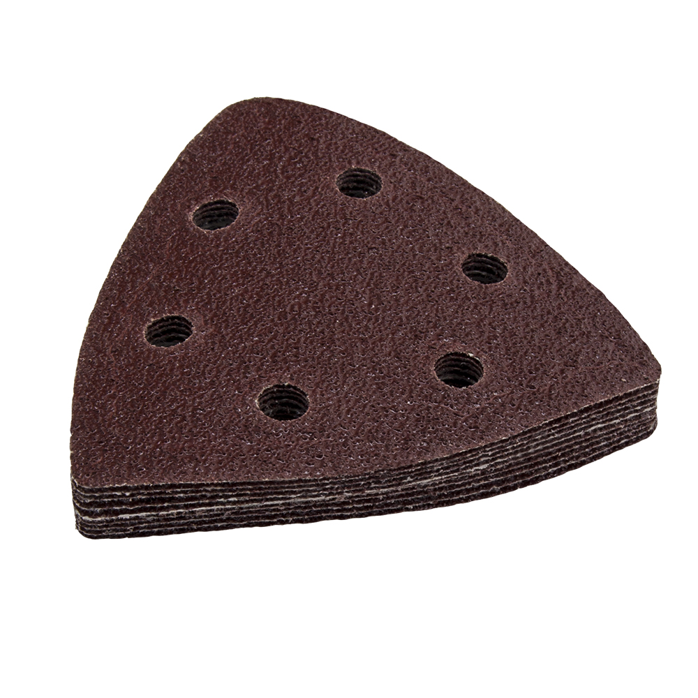 Насадка для МФИ ПРАКТИКА шлиф.листы, дельта, VELCRO, 6 отверстий 93 мм, P 40, 10 шт.