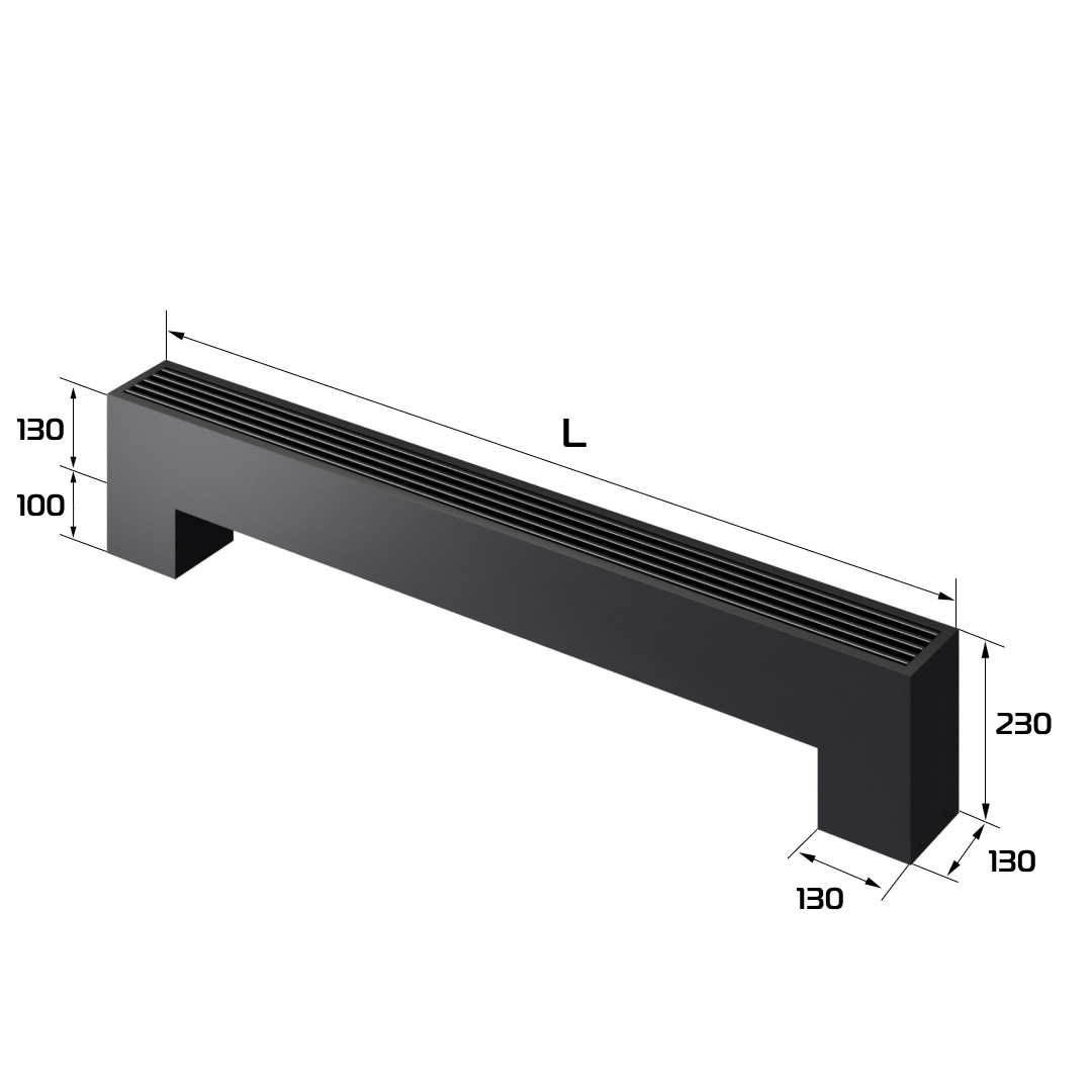 Конвектор напольный Royal Thermo STEP-130/130/1800-2-N-BL-LG-BL