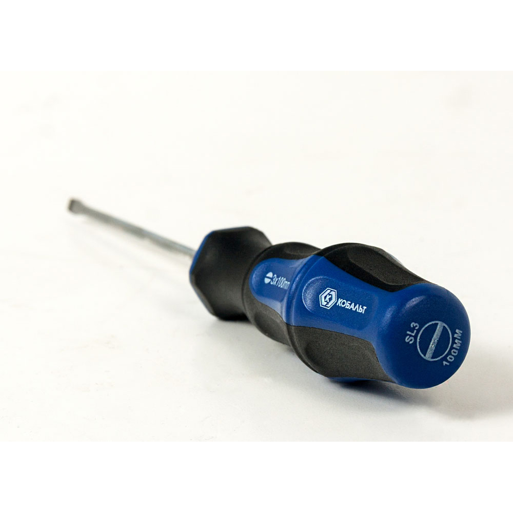 Отвёртка КОБАЛЬТ Ultra Grip SL 3,0 х 100 ммCR-V, двухкомпонентная рукоятка (1 шт.) подвес