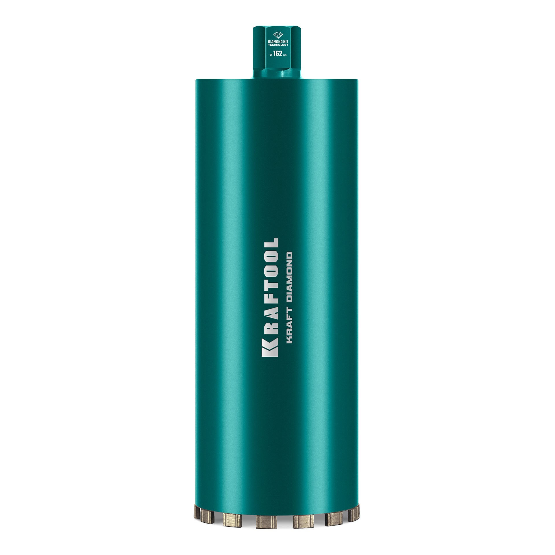 KRAFTOOL DIAMOND 162 мм (450 мм, 1 1/4″, лазерная сварка, сухое сверление с микроударом), алмазная коронка по железобетону (29825-162)