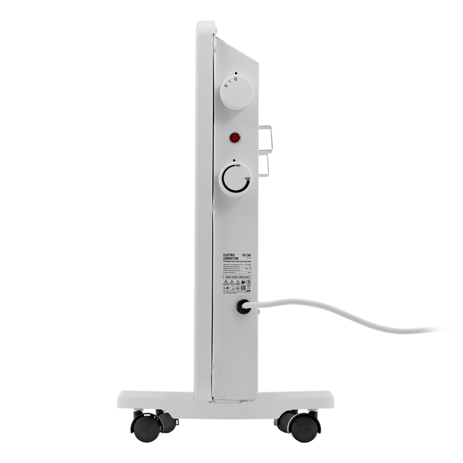 Конвектор электрический XCE-1500, 230 В, 1500 Вт, Х-элемент, термостат, колеса Denzel