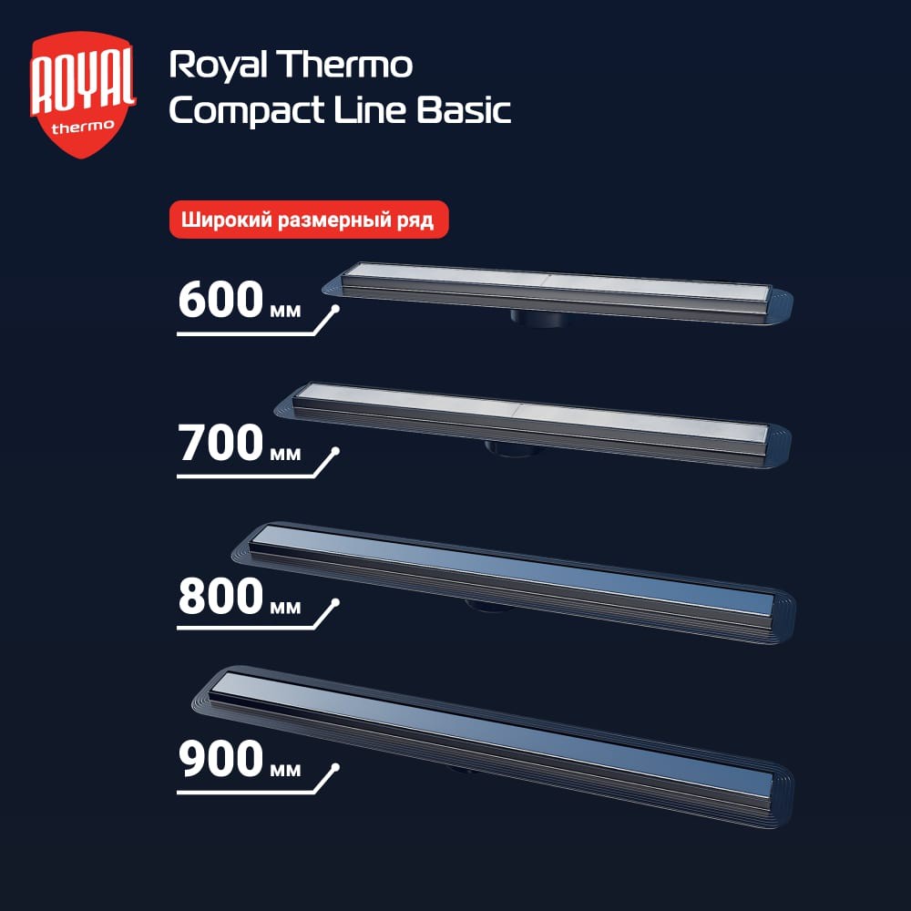 Лоток душевой Royal Thermo с сухим затвором Compact Line Basic 800