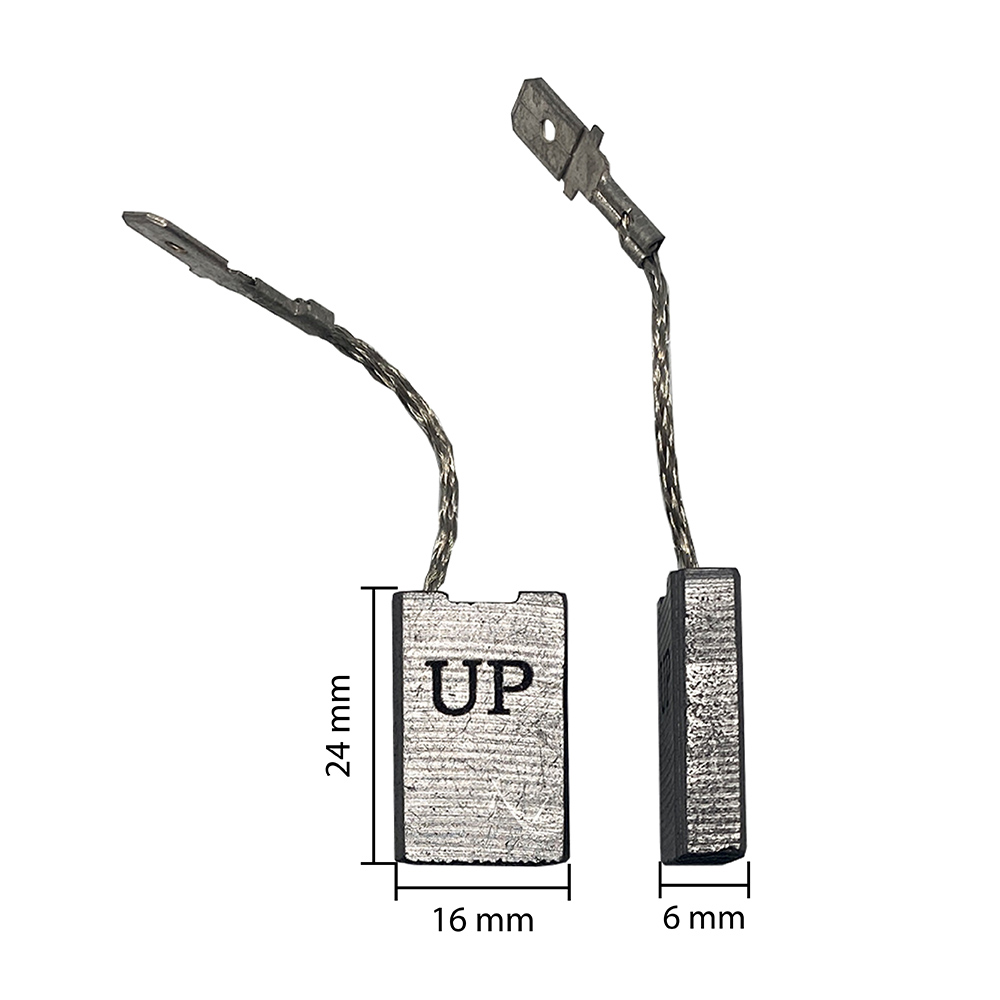 Щетка графитовая UNITED PARTS для METABO W/WX22/24/26-230 (аналог 316045570)  6х16х24мм, пар