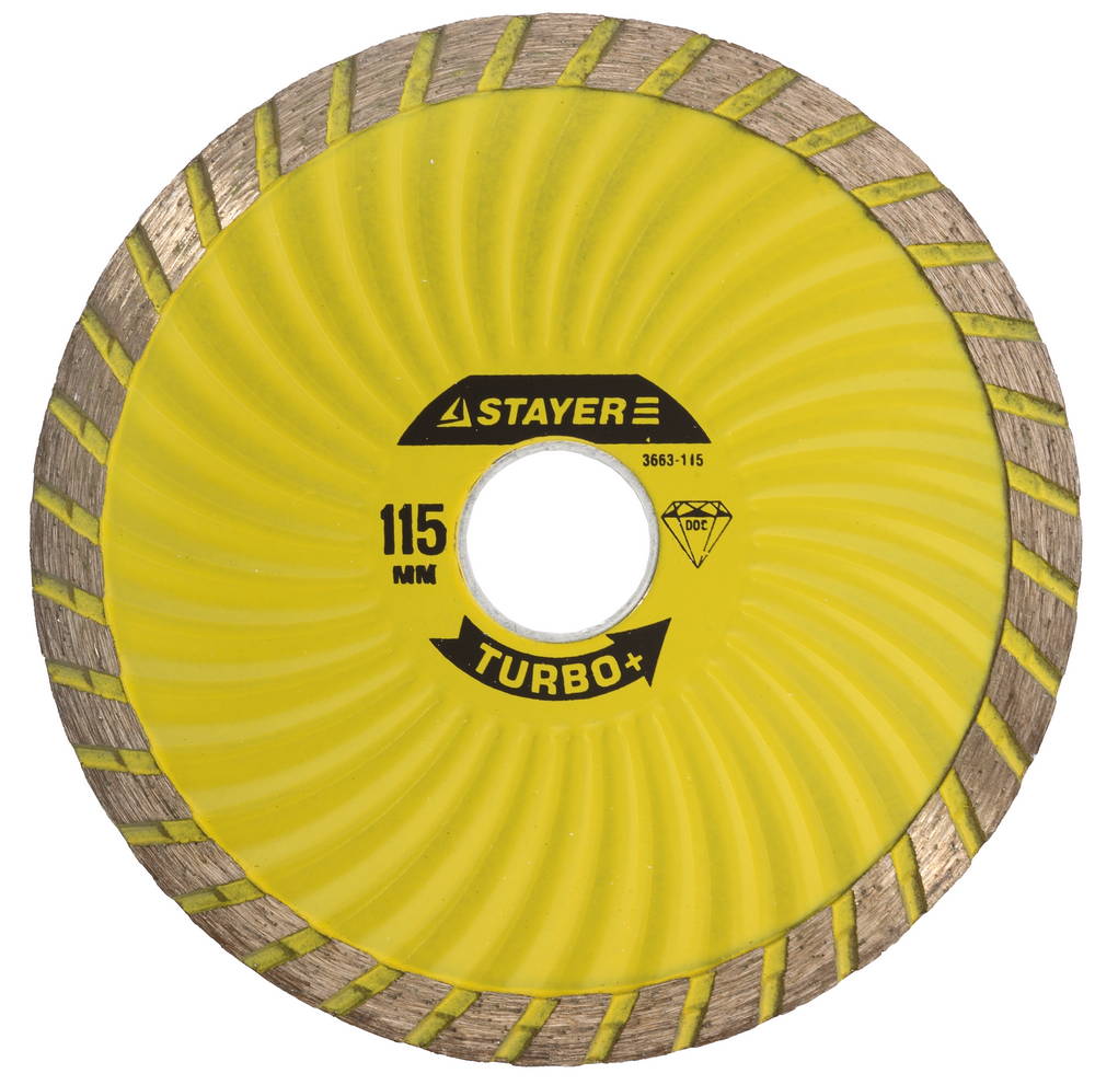 STAYER Turbo-Plus, 200 мм, (22.2 мм, 7 х 3.1 мм), сегментированный алмазный диск (3663-200)