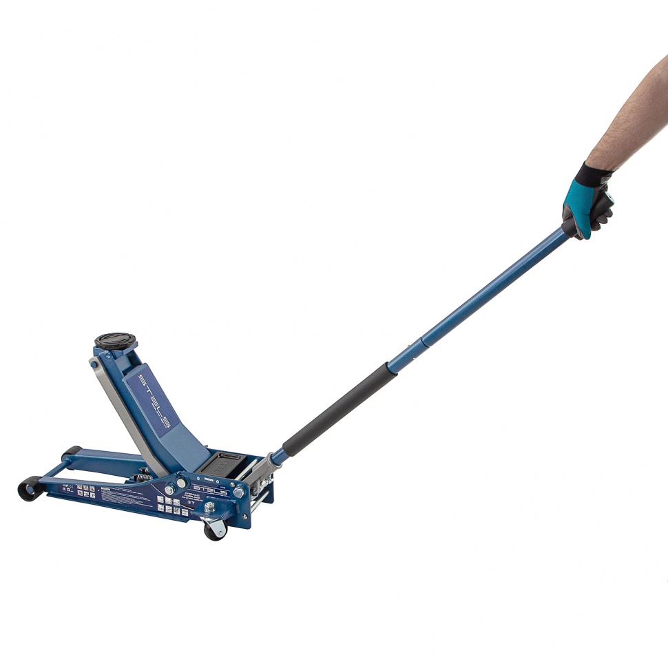 Домкрат гидравлический подкатной, быстр.подъем, 3т LOW PROFILE QUICK LIFT, 75-515 мм, проф Stels