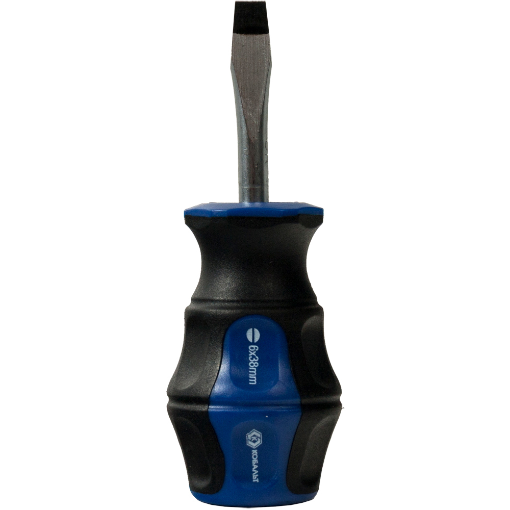 Отвёртка КОБАЛЬТ Ultra Grip SL 6,0 х 38 ммCR-V, двухкомпонентная рукоятка (1 шт.) подвес