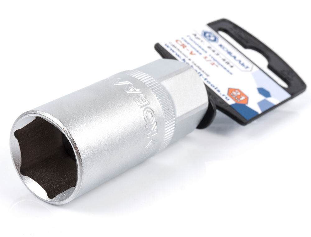 Головка торцевая свечная КОБАЛЬТ 1/2", 21 мм, Cr-V(1 шт.) подвес