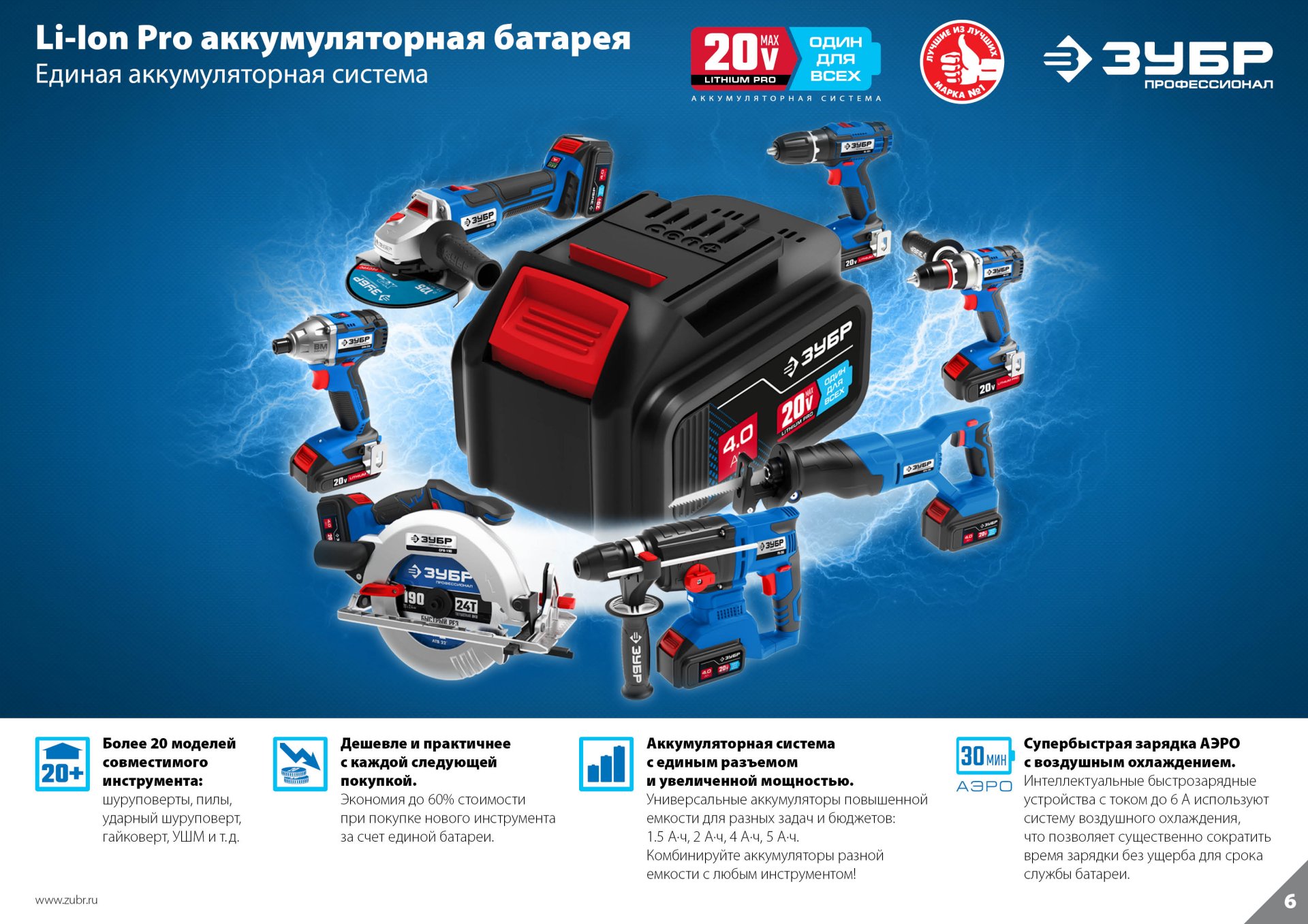 ЗУБР Т7, 20 В, 180 мм, без АКБ, бесщеточная пила сабельная, Профессионал (SPB-180)