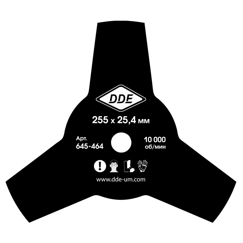 Диск для триммера DDE GRASS CUT 3-х лопастной 255 х 25,4мм