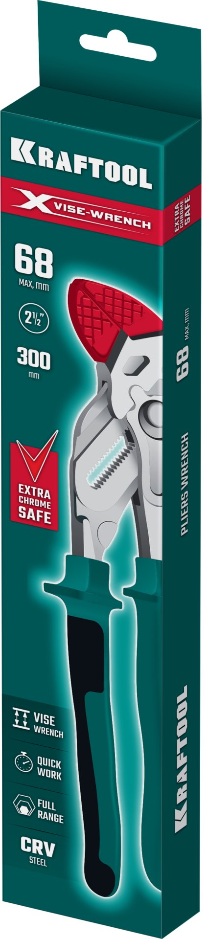 KRAFTOOL Vise-Wrench X 300 мм, Клещи переставные-гаечный ключ (22069)