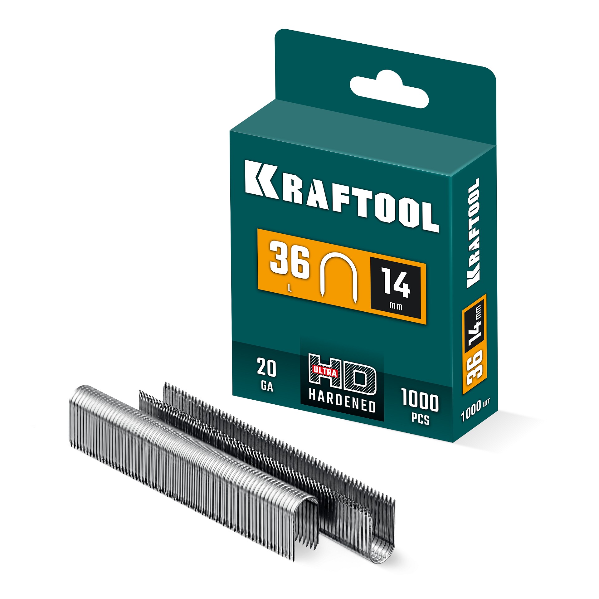 KRAFTOOL скобы тип 36 (L), 14 мм, калибр 20GA. 1000 шт (31636-14)