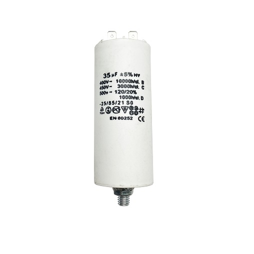 Конденсатор UNITED PARTS CBB60, 35 мкФ, 450В, 2 клеммы, шпилька M8 (90-0994), шт