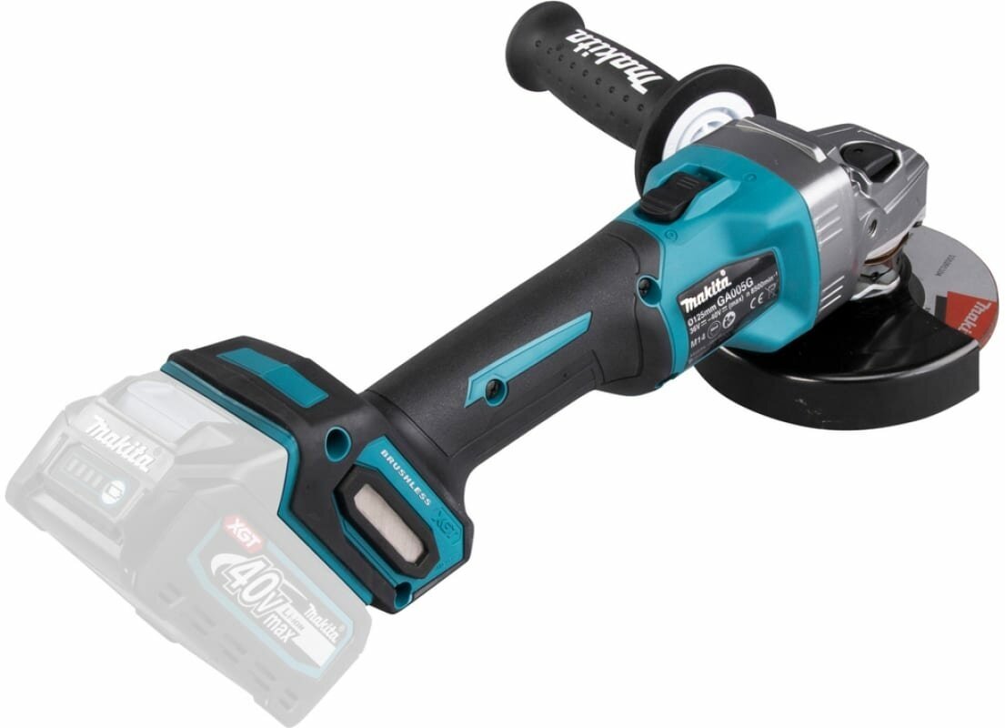 Шлифмашина аккумуляторная MAKITA угловая GA005GZ (XGT BL 40В, 125 мм, 8500 об/мин, слайдер), шт