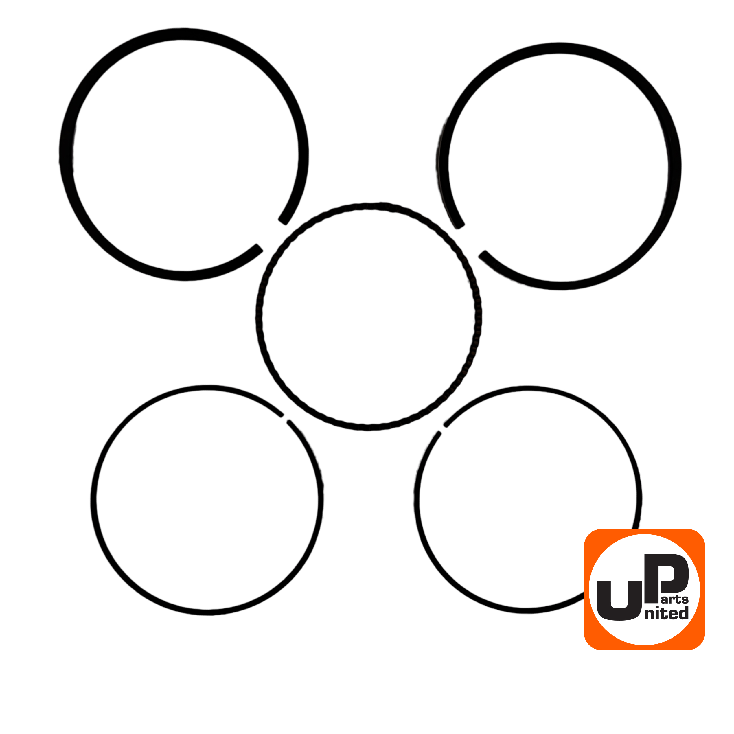 Кольцо поршневое UNITED PARTS Ø77×2,0 мм 177F, GX270 компл.   (90-0306), шт