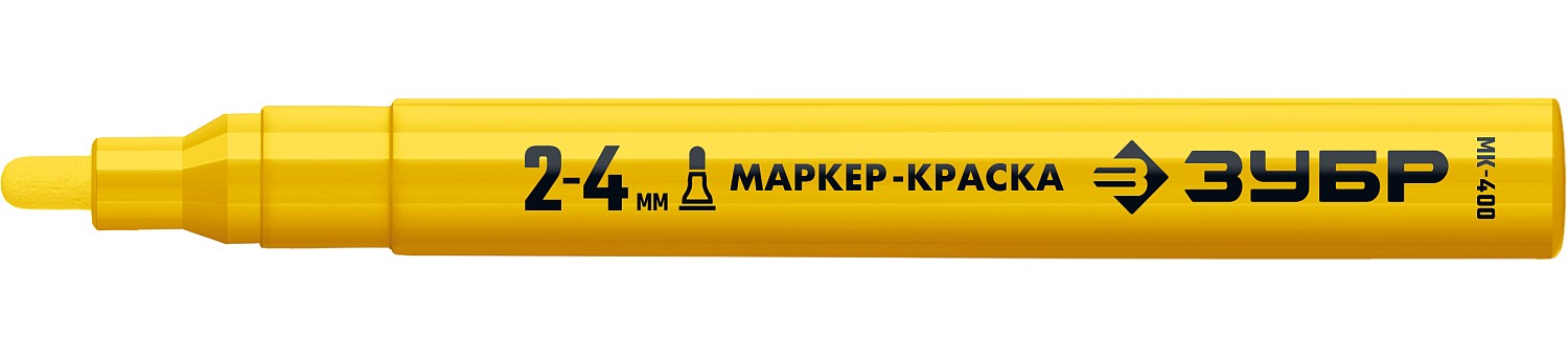ЗУБР МК-400 желтый, 2-4 мм маркер-краска (06325-5)