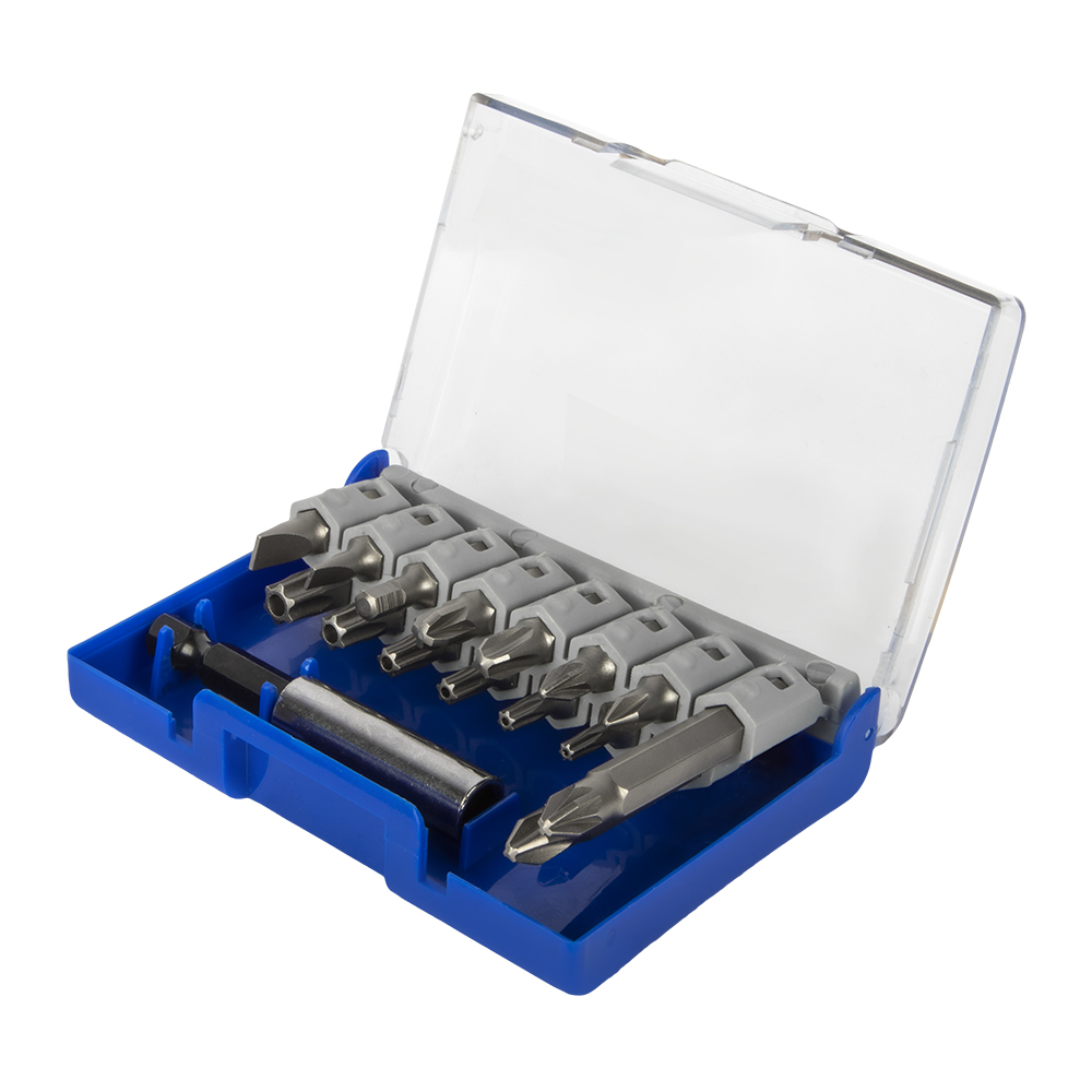 Набор бит ПРАКТИКА "Мастер" 16шт PH, PZ, Torx Tamper, HEX, SL - 25мм, PH, PZ - 50мм, держатель, шт