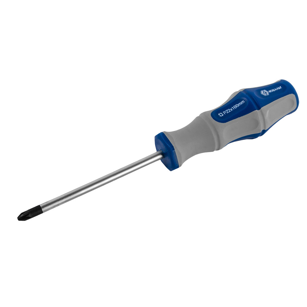 Отвёртка КОБАЛЬТ Ultra Grip PZ-2 х 100 ммCR-V, двухкомпонентная рукоятка (1 шт.) подвес