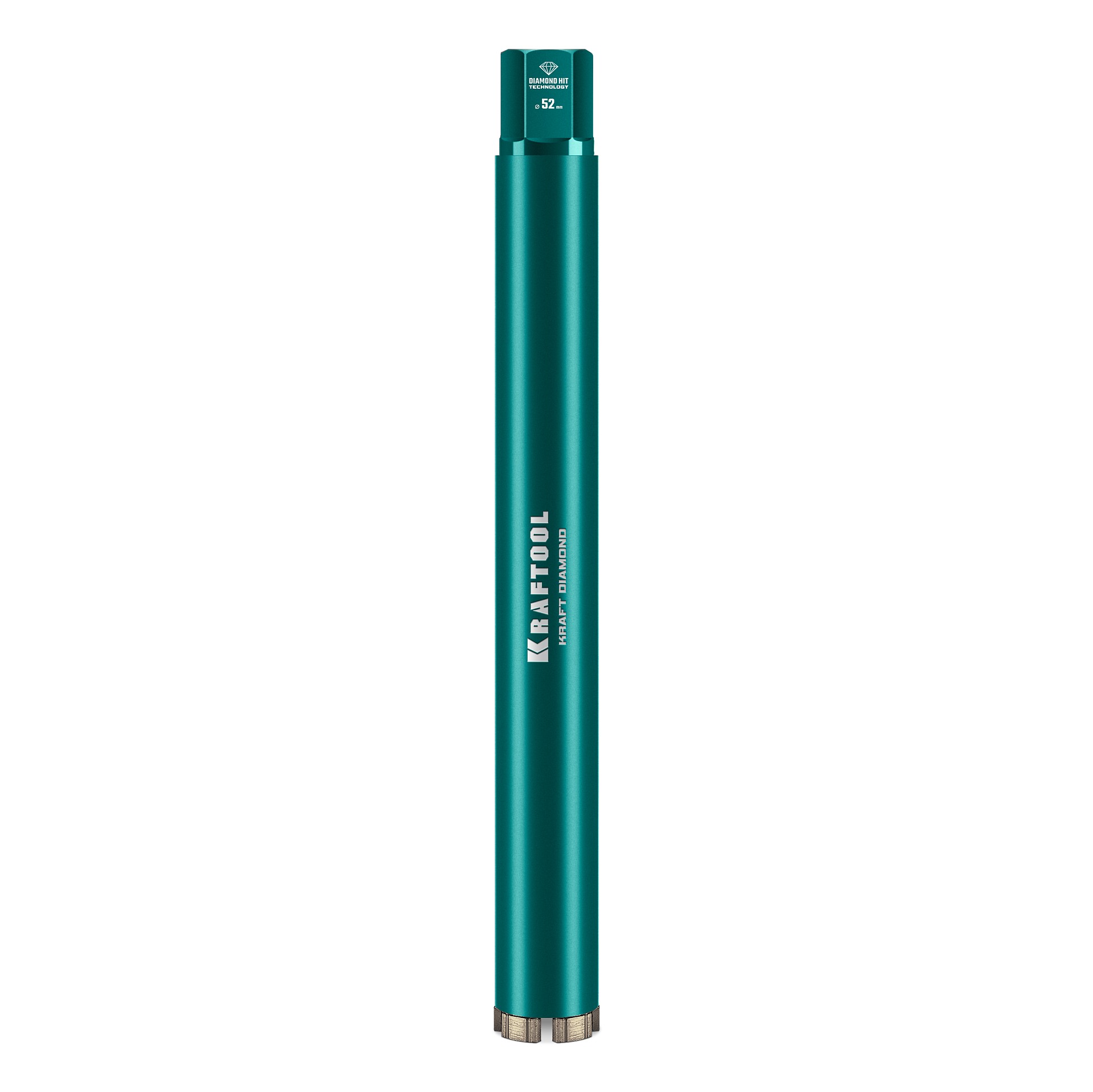 KRAFTOOL DIAMOND 52 мм (450 мм, 1 1/4″, лазерная сварка, сухое сверление с микроударом), алмазная коронка по железобетону (29825-052)
