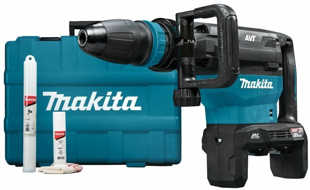 Отбойный молоток аккумуляторный MAKITA HM002GZ03 XGT 2x40В BL,20.9Дж,12кг,AWS,AVT,Soft no load,XPT, без аккум.и з/у.,чемодан., шт