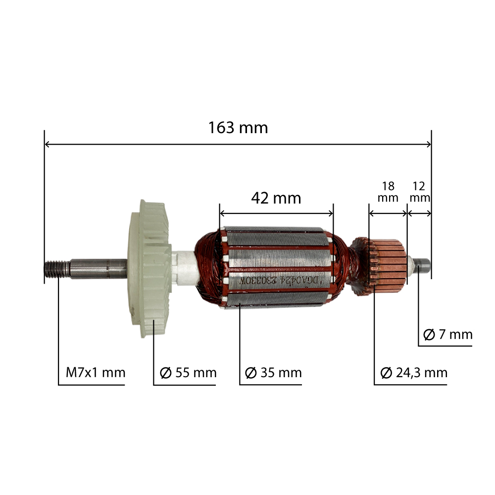 Якорь UNITED PARTS для BOSCH GWS8-115/8-125 (аналог 1604010A19), шт