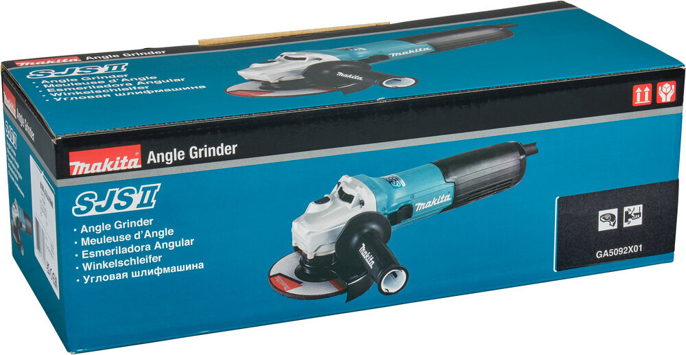 Шлифмашина угловая MAKITA GA5092X01 (125мм, 1900Вт, 11500об, SJSII, AFT, защ. от непр. пуска, поддерж. об-тов под нагр.), шт