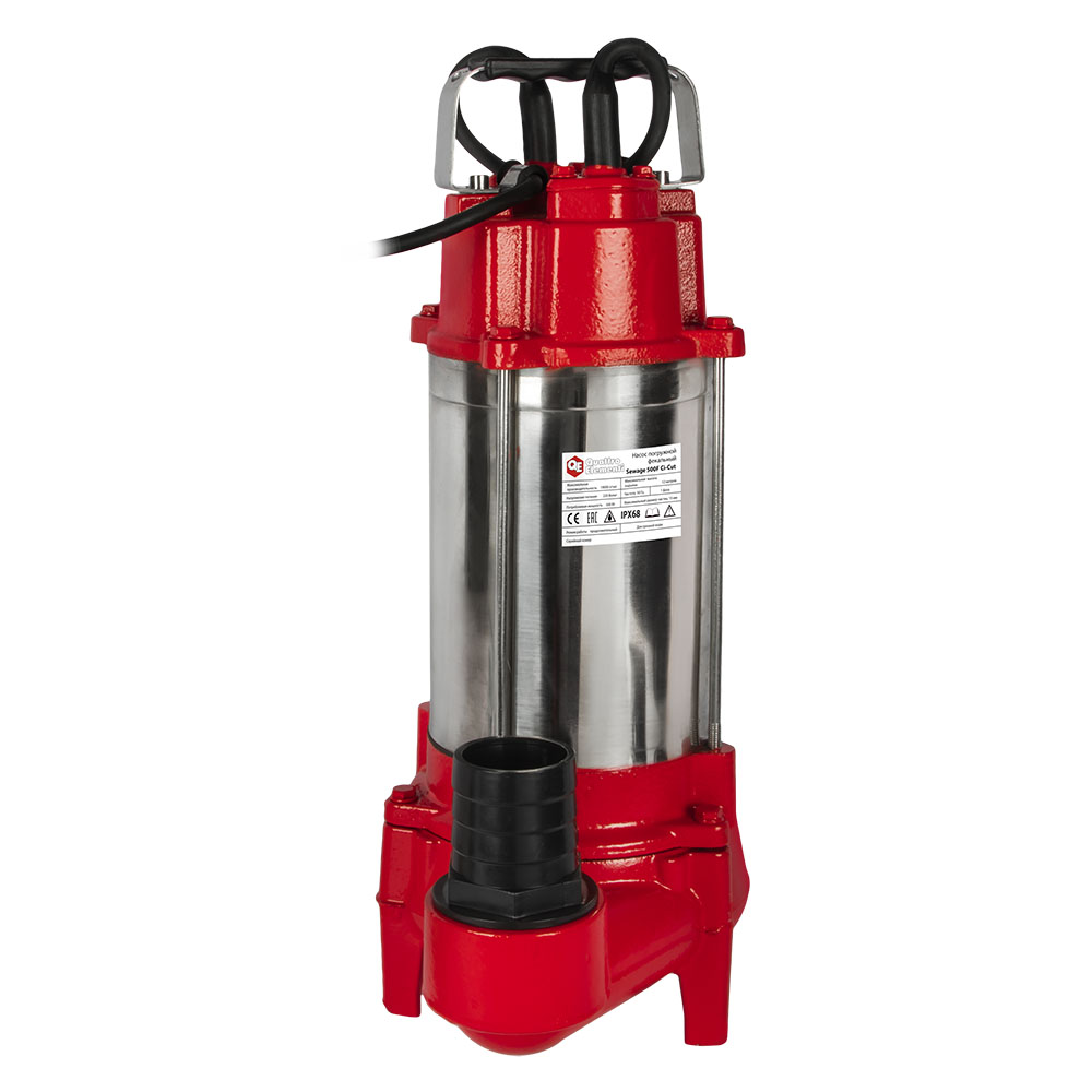 Насос фекальный QUATTRO ELEMENTI Sewage 500F Ci-Cut (500 Вт, 19000 л/ч, грязевой, 12 м, 15.2 кг, чуг, шт