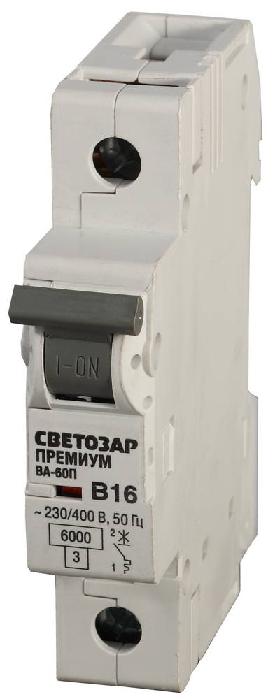 СВЕТОЗАР ВА-60П, 1P, 40А, B, 6кА, автоматический выключатель, Премиум (SV-49011-40-B)