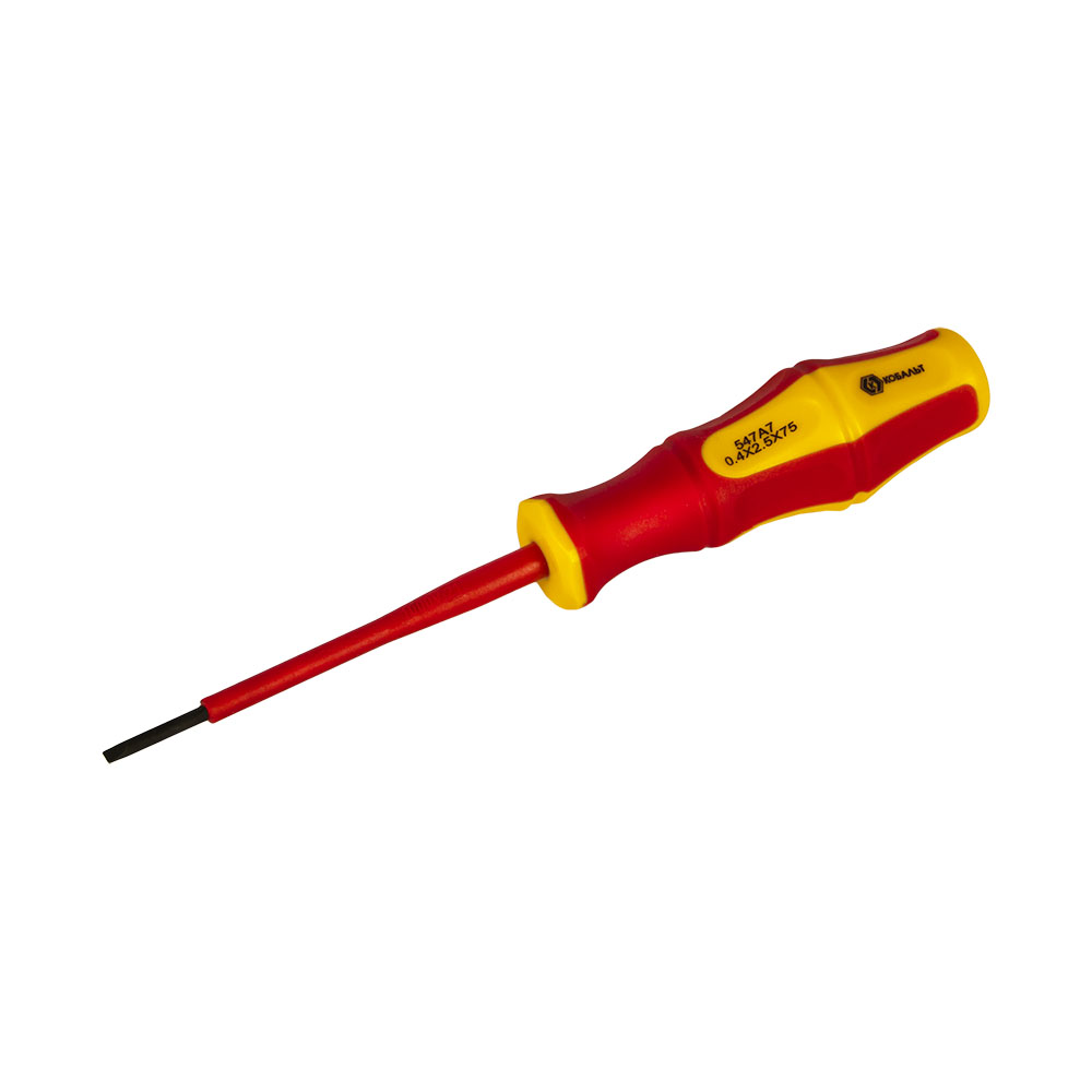 Отвёртка КОБАЛЬТ Ultra Grip SL 2,5 х 75 ммCR-V, двухкомпонентная рукоятка (1 шт.) подвес