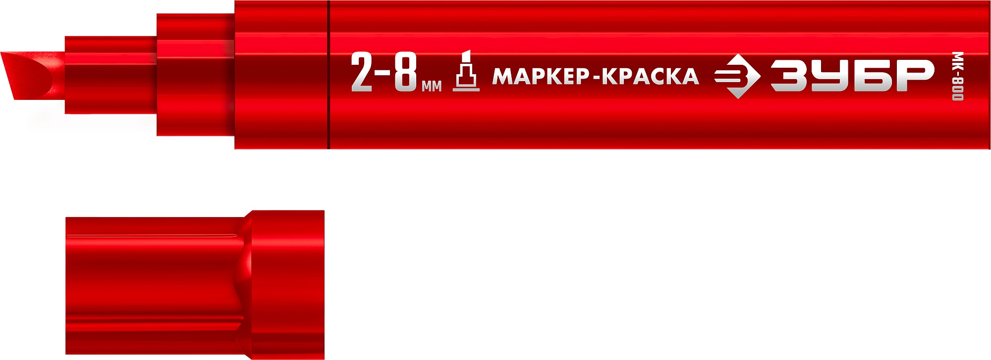 ЗУБР МК-800 красный, 2-8 мм клиновидный маркер-краска (06327-3)