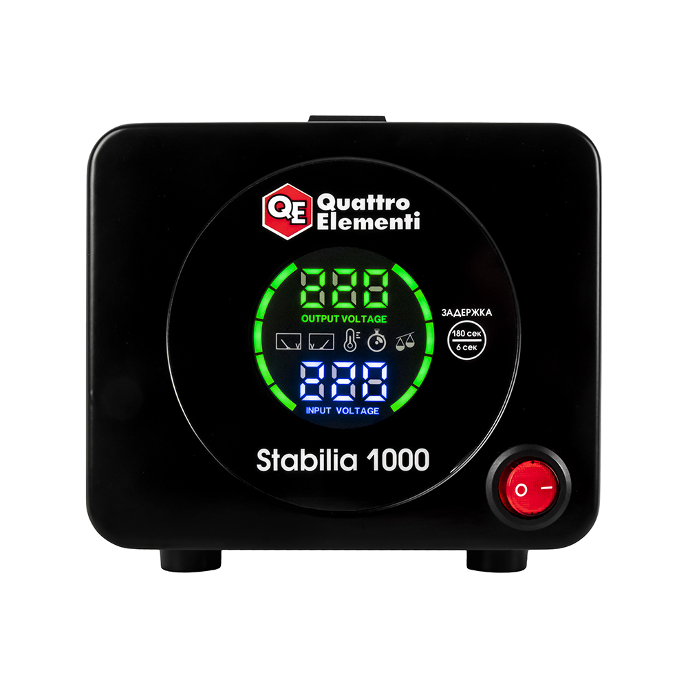 Стабилизатор напряжения QUATTRO ELEMENTI Stabilia 1000 (1000 ВА, 140-270 В) (917-643), шт