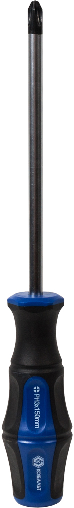 Отвёртка КОБАЛЬТ Ultra Grip PH-3 х 150 ммCR-V, двухкомпонентная рукоятка (1 шт.) подвес