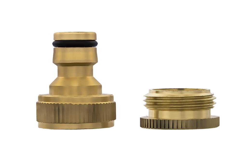 Штуцер для шланга QUATTRO ELEMENTI внутр. резьба  1/2" и 3/4" - БРС папа, латунь