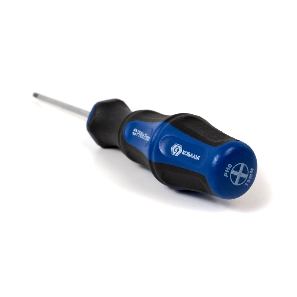 Отвёртка КОБАЛЬТ Ultra Grip PH-0 х 75 ммCR-V, двухкомпонентная рукоятка (1 шт.) подвес