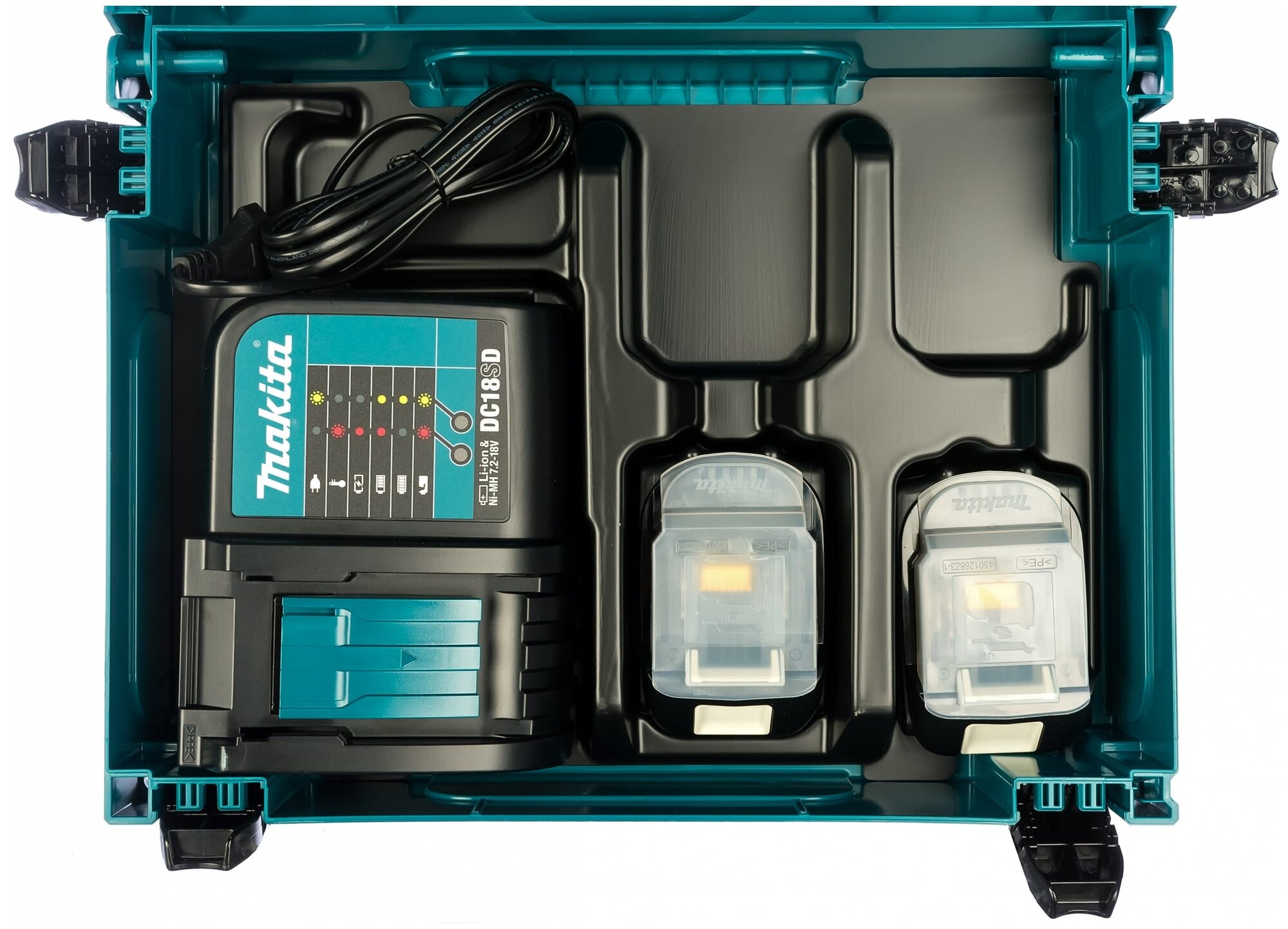 Зарядное устройство MAKITA набор MAKPAC 18 В, Li ion. 1,5 Ач (2 шт акк  BL1815N + зарядно (197143-8), шт