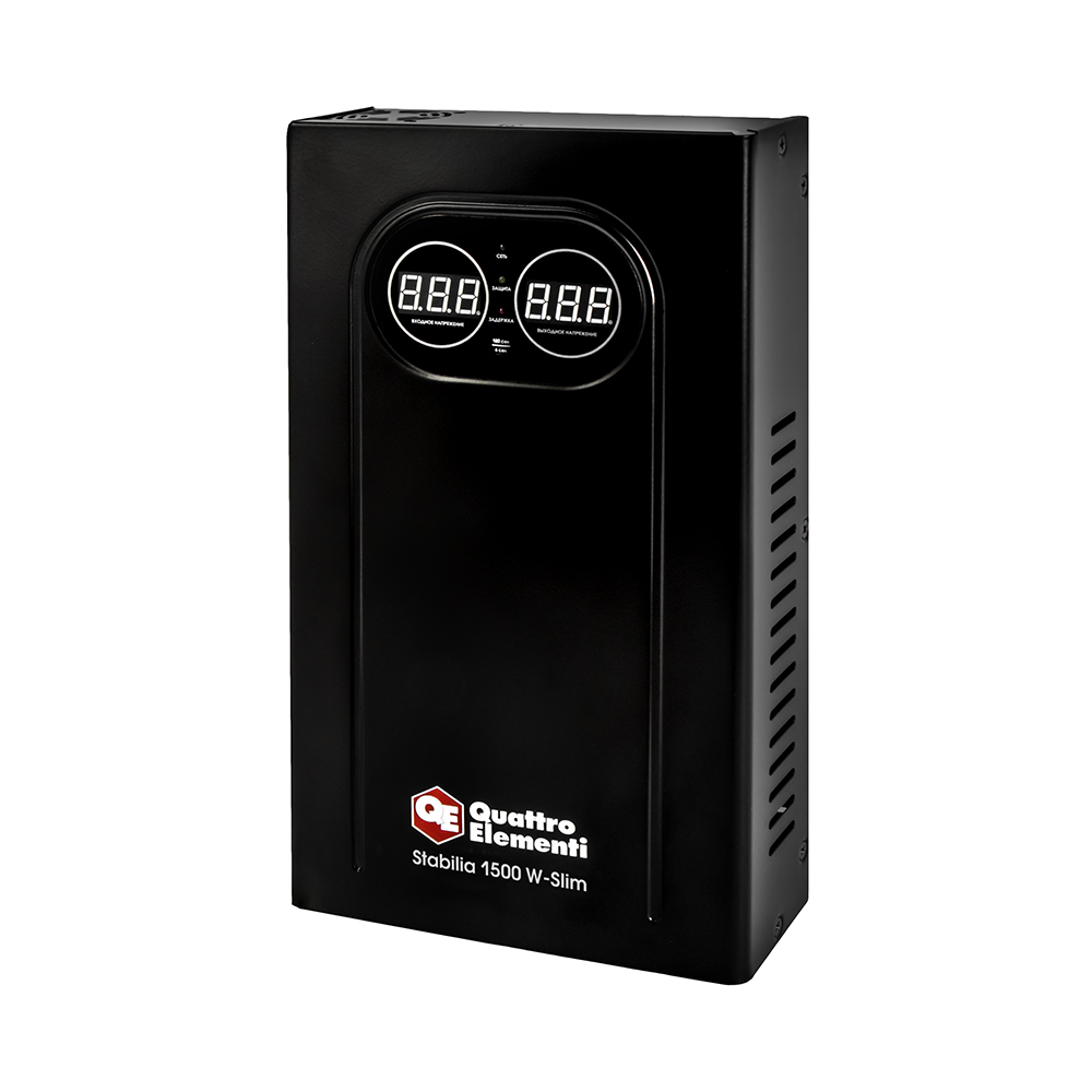 Стабилизатор напряжения QUATTRO ELEMENTI Stabilia 1500 W-Slim (1500 ВА, 140-270 В, настенный) (917-780), шт