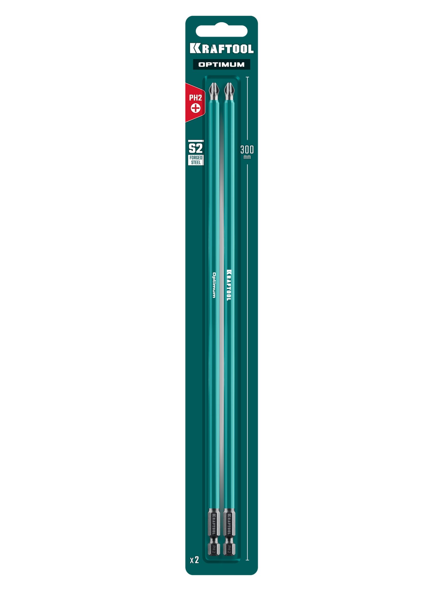 KRAFTOOL OPTIMUM PH 2, 300 мм, 2 шт, биты (26122-2-300-2)