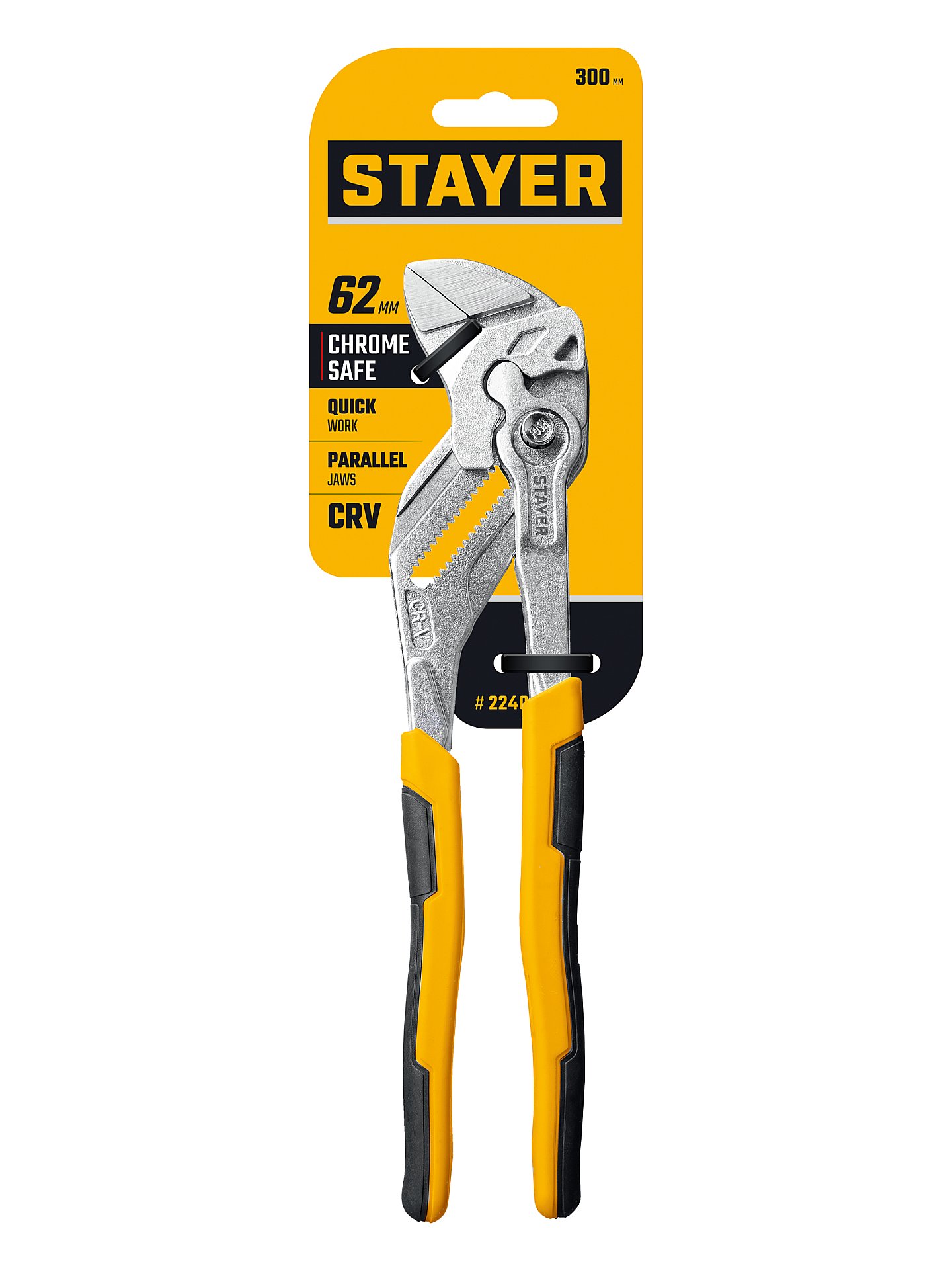 STAYER PlierWrench 300 мм, захват 68 мм, переставные клещи-гаечный ключ (22403)