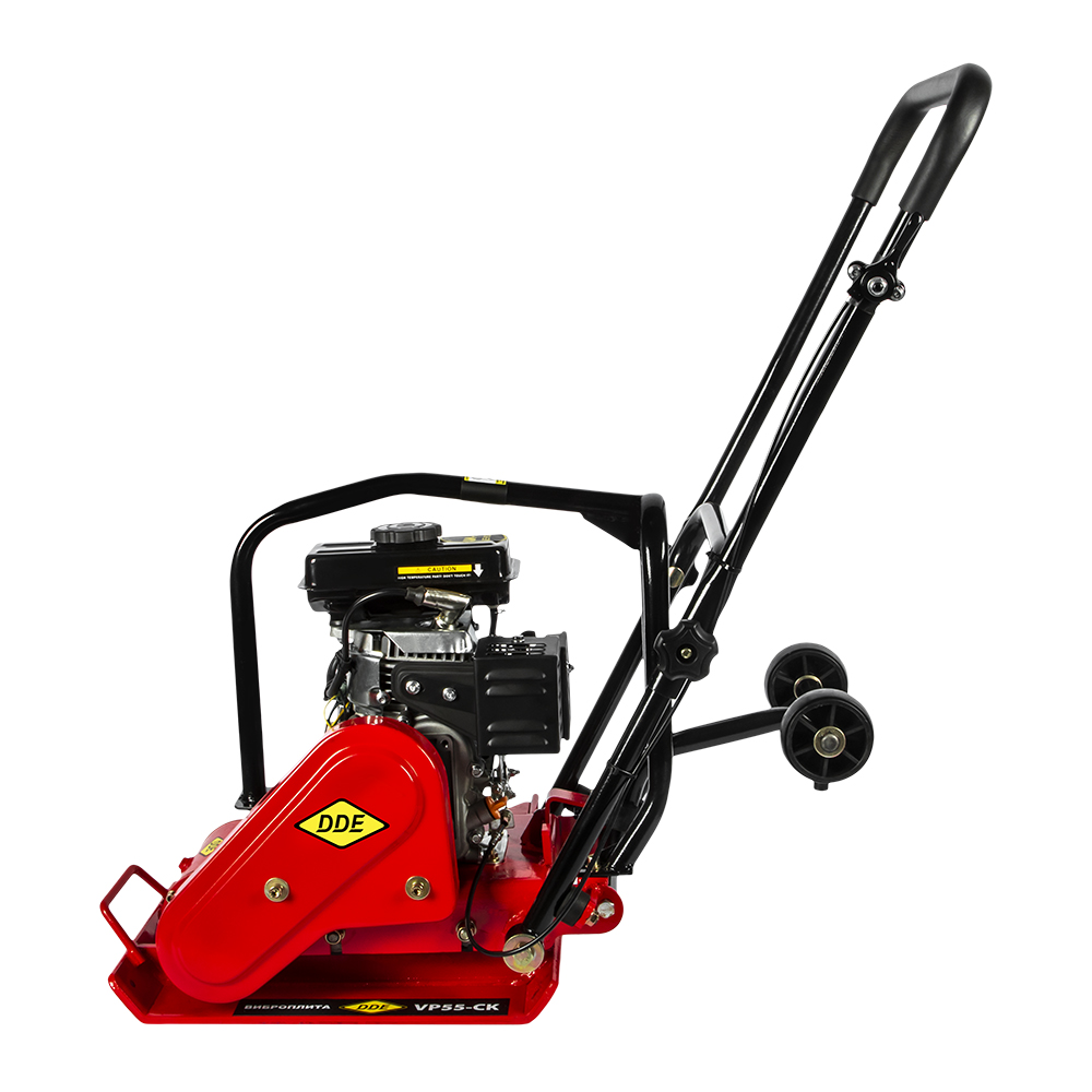 Виброплита DDE VP55-CK (дв. Loncin, 2,8 л.с., плита 430×310 мм, до 250 кв. м/час, 58 кг, гл. упл. 20 см, колеса), шт