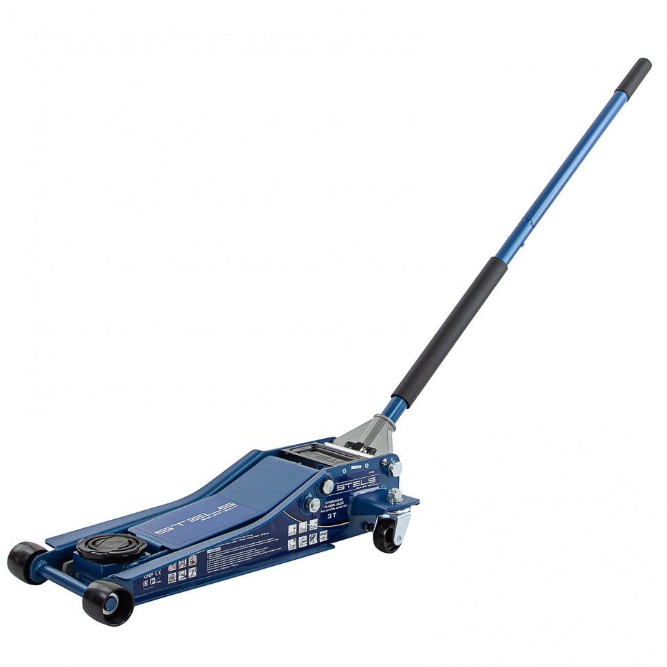 Домкрат гидравлический подкатной, быстр.подъем, 3т LOW PROFILE QUICK LIFT, 75-515 мм, проф Stels