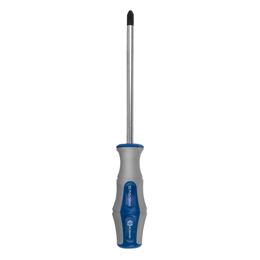 Отвёртка КОБАЛЬТ Ultra Grip PH-3 х 150 ммCR-V, двухкомпонентная рукоятка (1 шт.) подвес