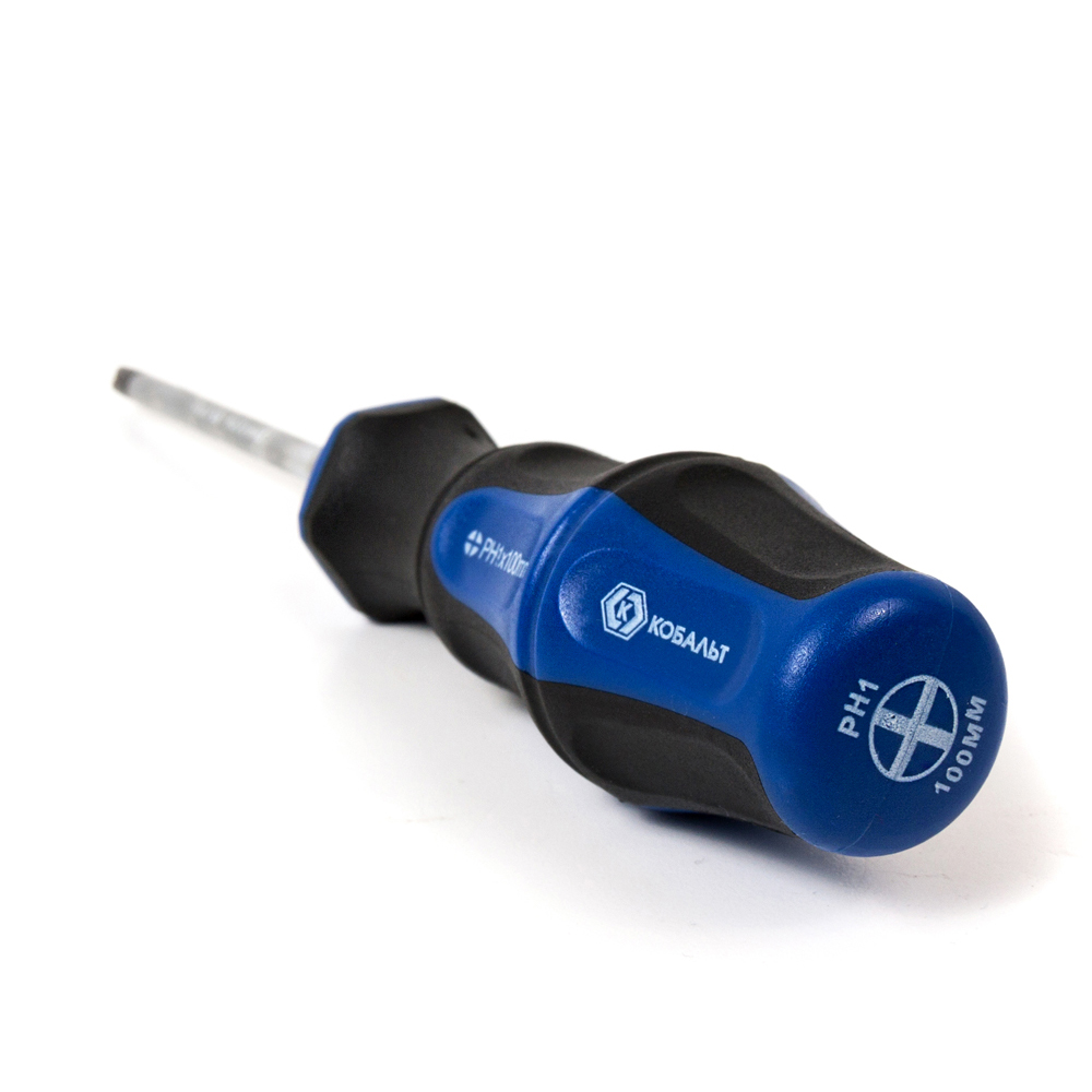 Отвёртка КОБАЛЬТ Ultra Grip PH-1 х 100 ммCR-V, двухкомпонентная рукоятка (1 шт.) подвес