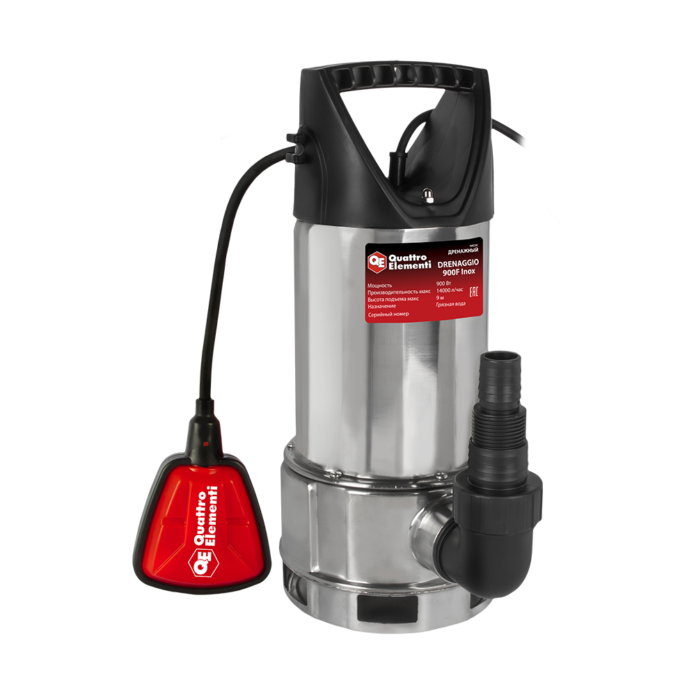 Дренажный насос QUATTRO ELEMENTI Drenaggio  900 F Inox