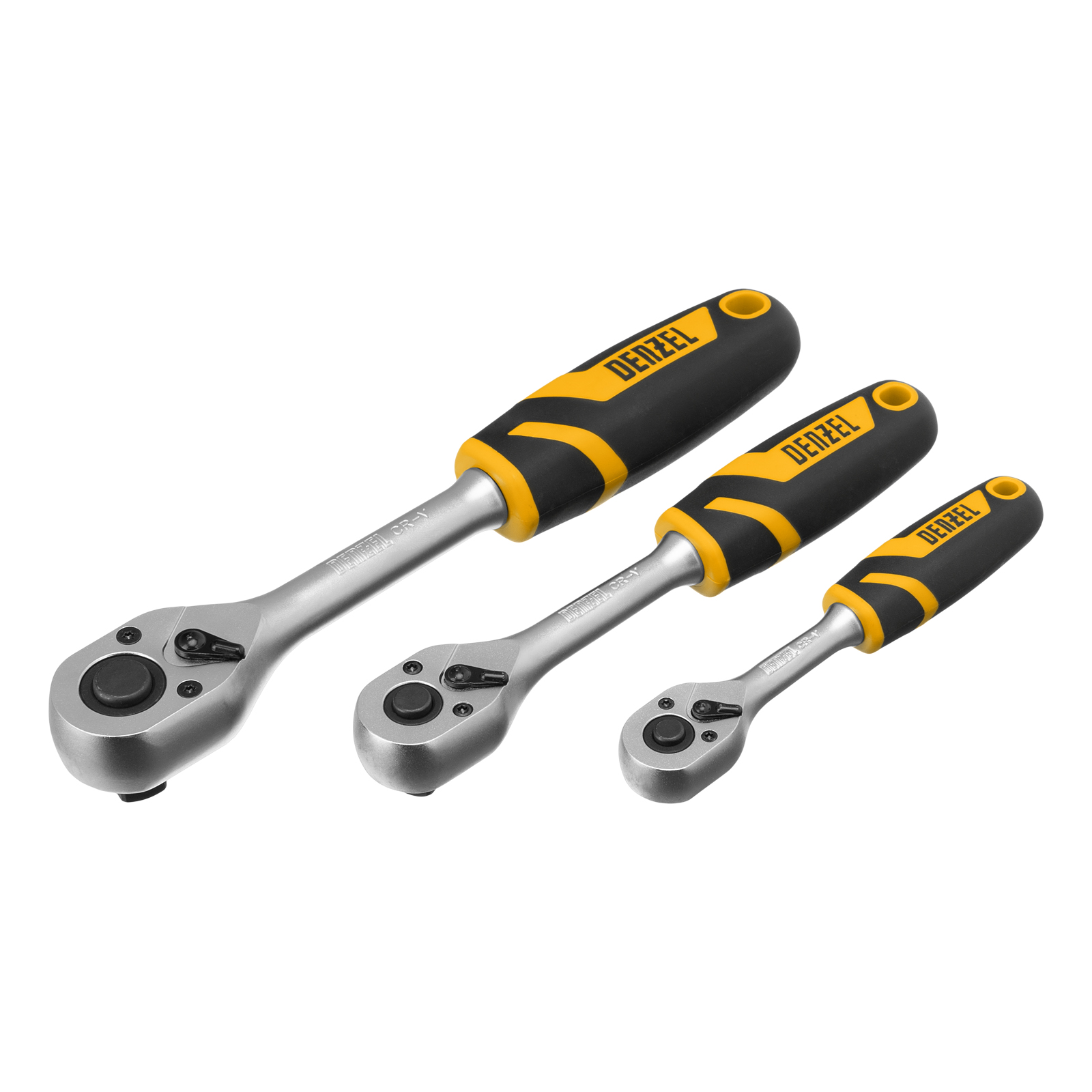 Набор инструментов, 1/2", 3/8", 1/4", CrV, S2, пластиковый кейс, 232 предмета Denzel